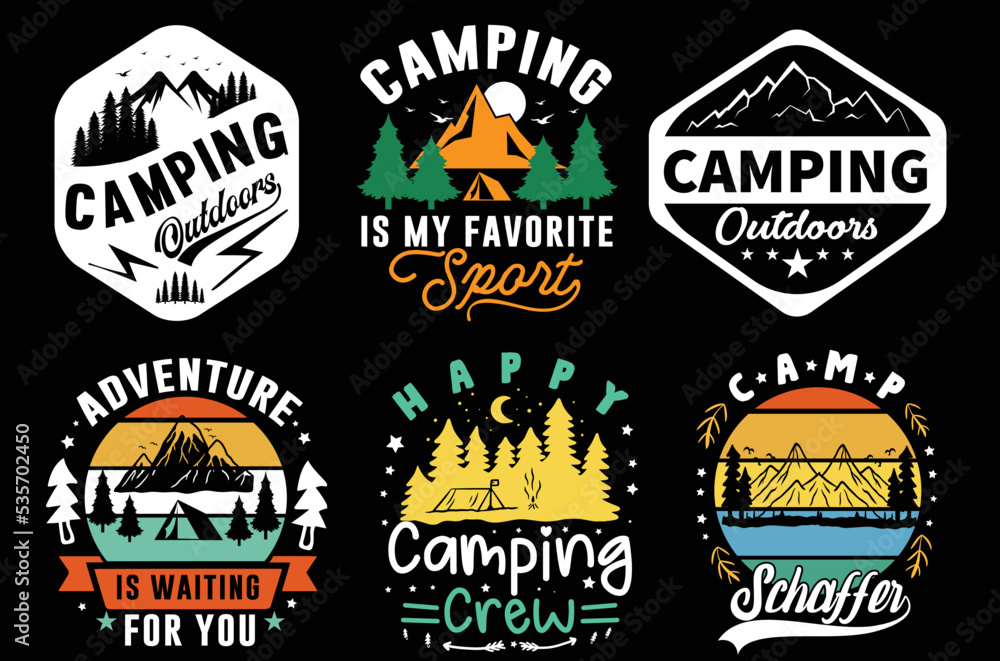 Camping t shirt design vector. camping vector. Mountain t shirt design vector