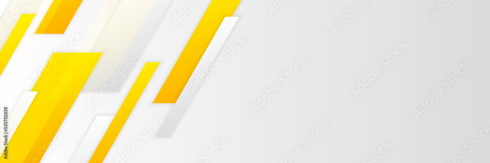 Abstract orange yellow and white contrast banner background. Vector abstract graphic design banner pattern presentation background web template.
