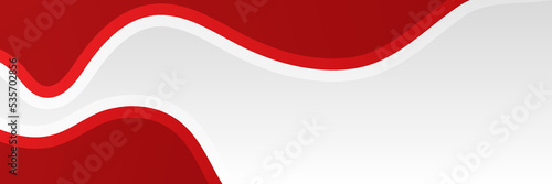 Modern red white contrast flag banner background. abstract red background with geometric shape and white space in center