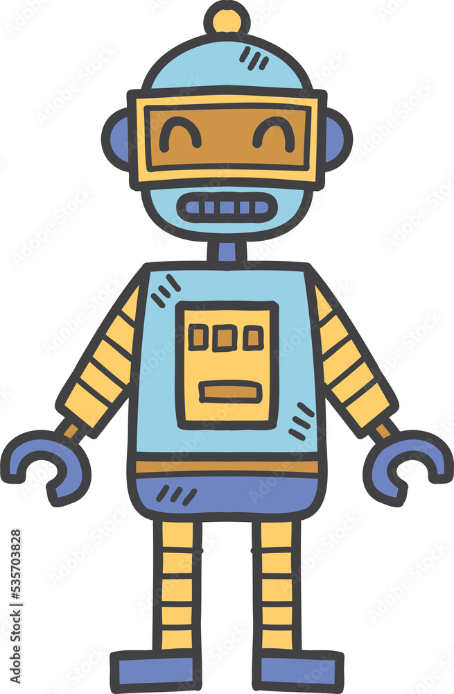 Hand Drawn robot toy for kids illustration Hand Drawn robot toy for kids illustration