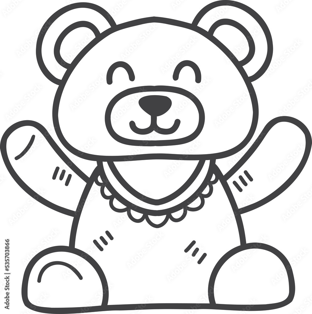 Obraz premium Hand Drawn teddy bear for kids illustration