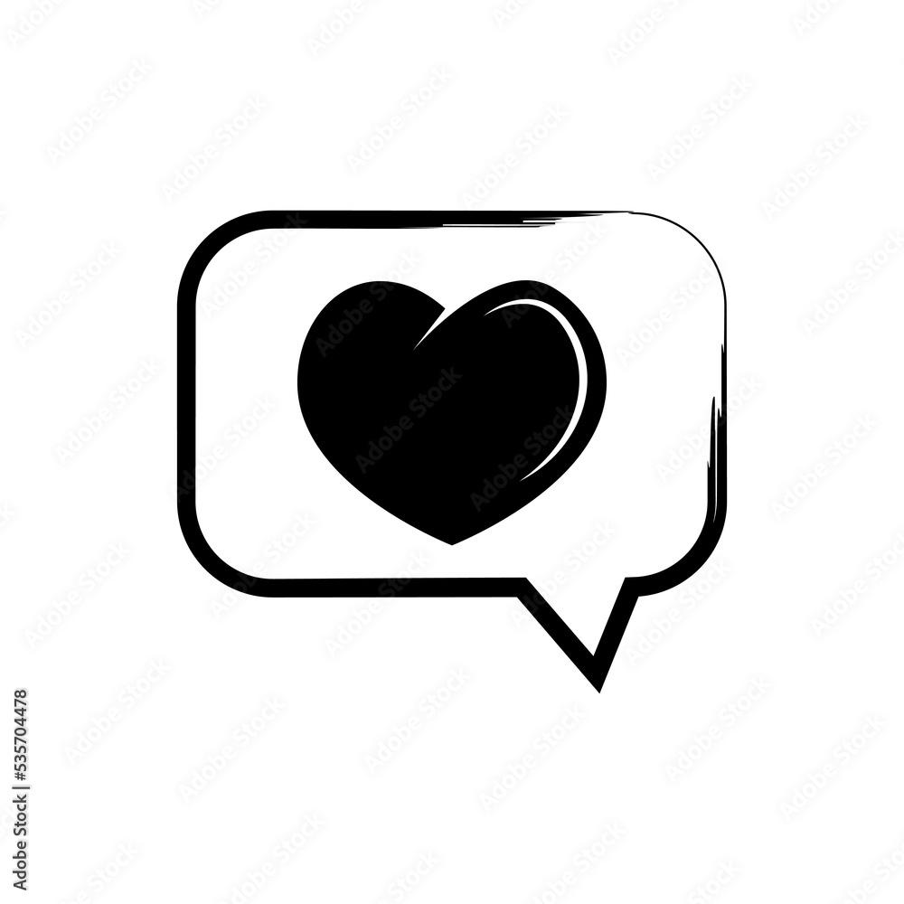 Bubble speech with heart icon vector Bubble speech with heart icon vector