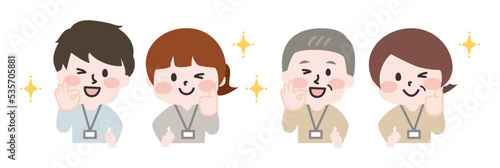 OKポーズをするスタッフたち