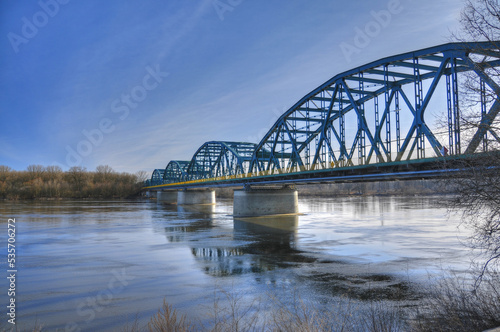 The bridge of Rudolf Modrzejewski on the Vistula. Bydgoszcz, Kuyavian-Pomeranian Voivodeship, Poland.