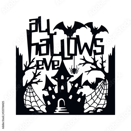 All Hallows Eve, Haunted House - Funny Halloween - Halloween Decor. Halloween Party