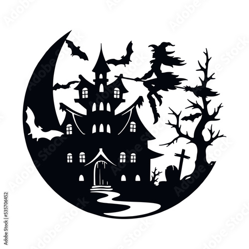 All Hallows Eve, Haunted House - Funny Halloween - Halloween Decor. Halloween Party