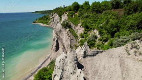 Scarborough Bluffs Arial Drone Footage photo
