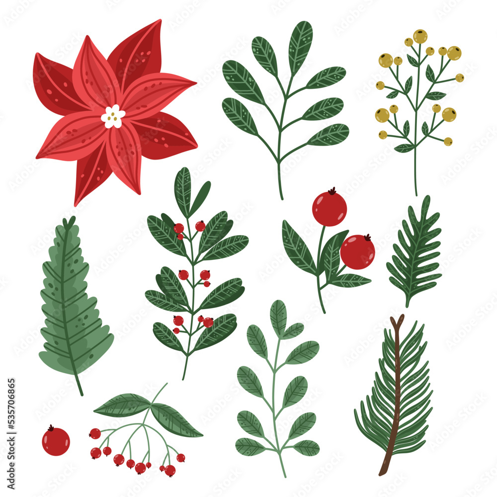 Set of hand draw Christmas and New year elements,winter and holiday vector collection. Set of hand draw Christmas and New year elements,winter and holiday vector collection.