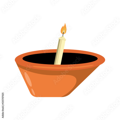 candle in dish diwali
