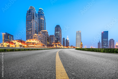 Road and modern city buildings landscape skyline © 昊 周