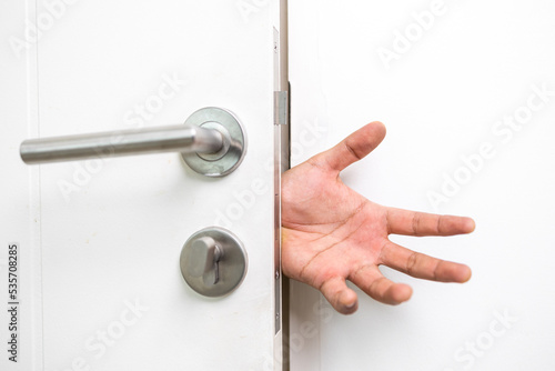 Картината върху платно Hand clamped door