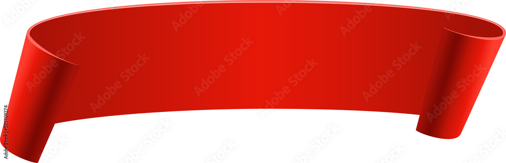curved red ribbon