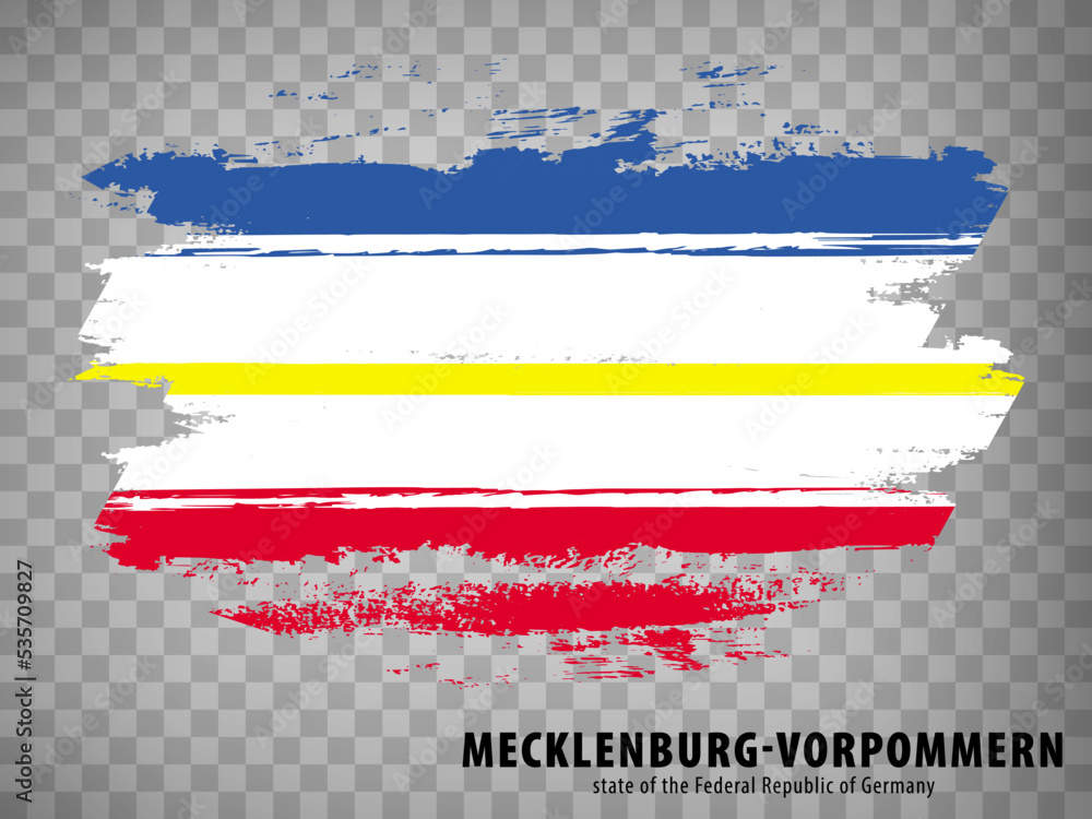 Flag of MecklenburgVorpommern from brush strokes. Federal Republic of