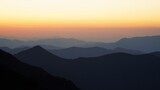 Sunset scenery of Cheonwangsan Mountain in Miryang, South Korea