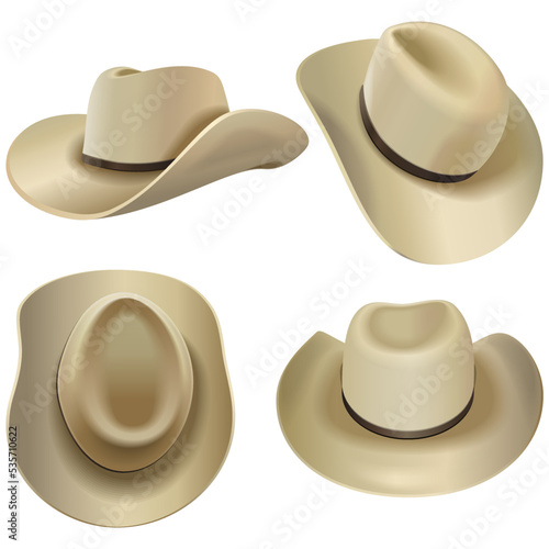 Vector Beige Cowboy Hats