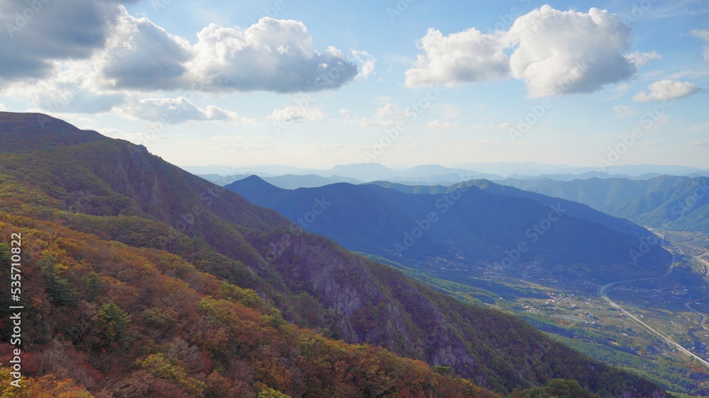 Landscape of Cheonwangsan Mountain in Miryang, South Korea