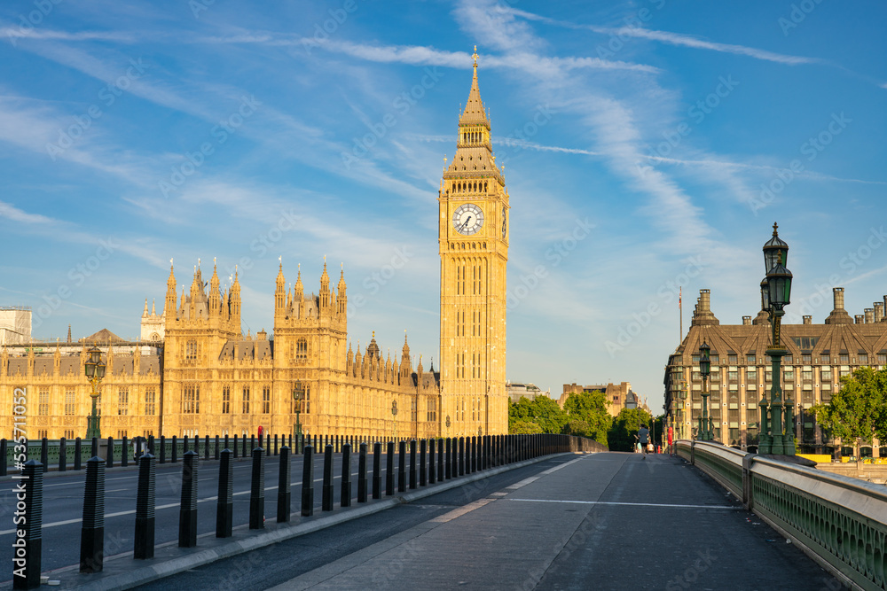 Big Ben and Westminster bridge in London. England