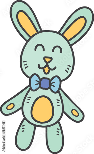 Hand Drawn baby rabbit doll illustration © toonsteb