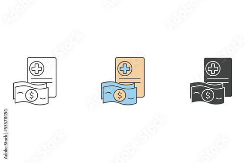Medical bill Icon with Hands icons  symbol vector elements for infographic web