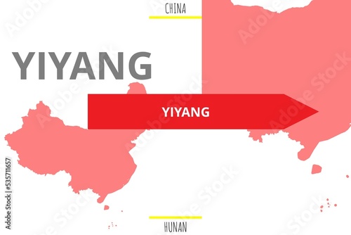 Yiyang: Illustration mit dem Namen der chinesischen Stadt Yiyang in der Provinz Hunan photo