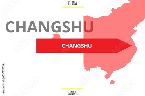 Changshu: Illustration mit dem Namen der chinesischen Stadt Changshu in der Provinz Jiangsu photo