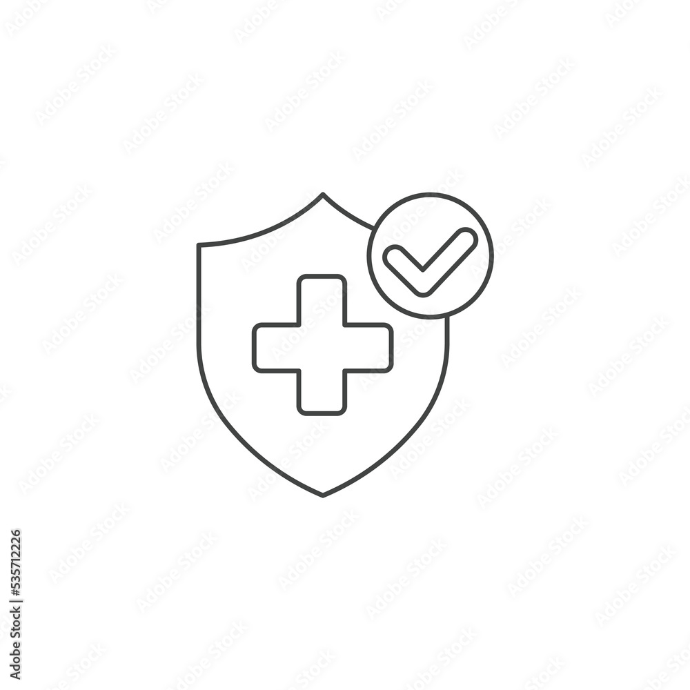 Obraz premium Medical Shield Icon with Hands icons symbol vector elements for infographic web