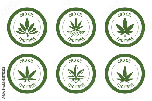 thc free cbd oil icon set vector illustration 