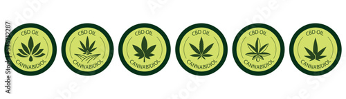 cbd hemp oil icon set vector illustration 