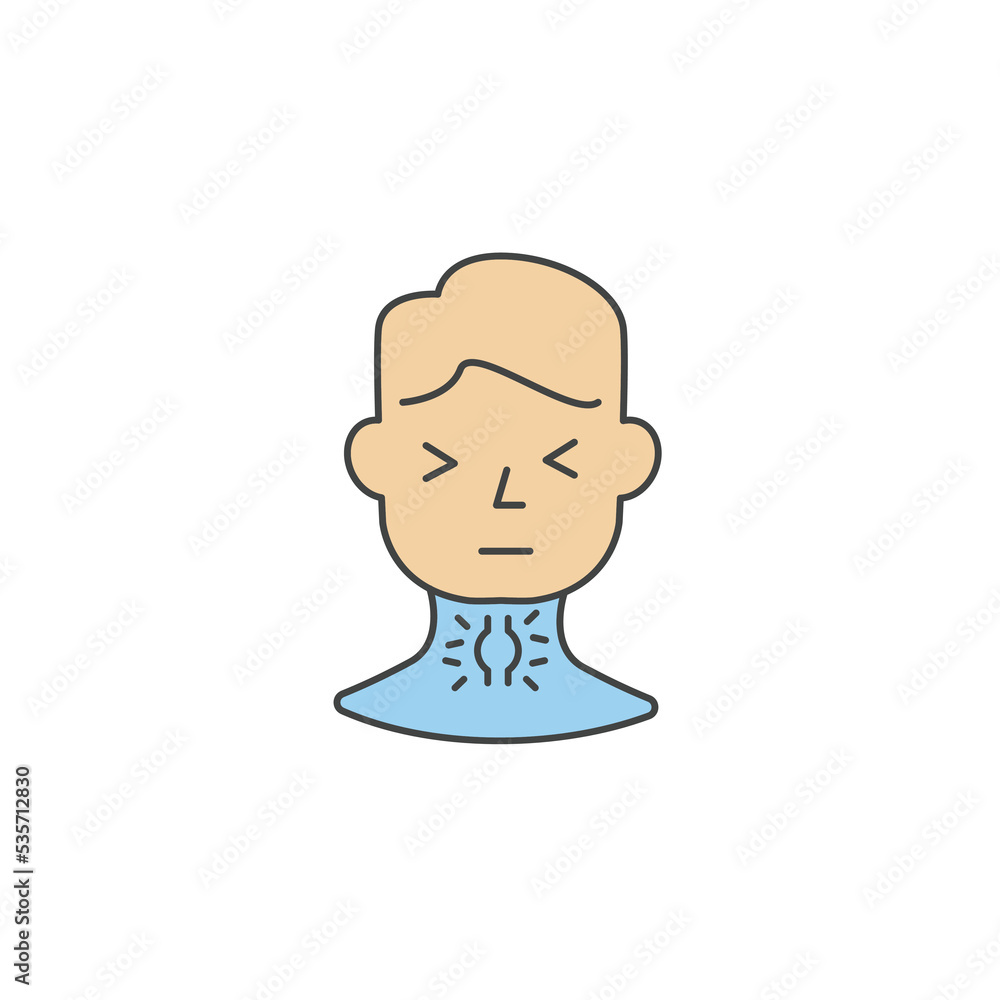 Sore throat Icon with Hands icons symbol vector elements for infographic web Sore throat Icon with Hands icons symbol vector elements for infographic web