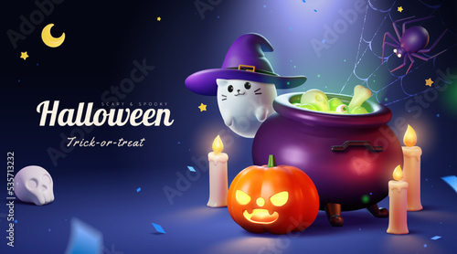 3d halloween poster