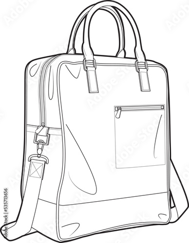 STYLISH BAG AND STORAGE WALLET POUCH ACCESSORIES VECTOR SKETCH