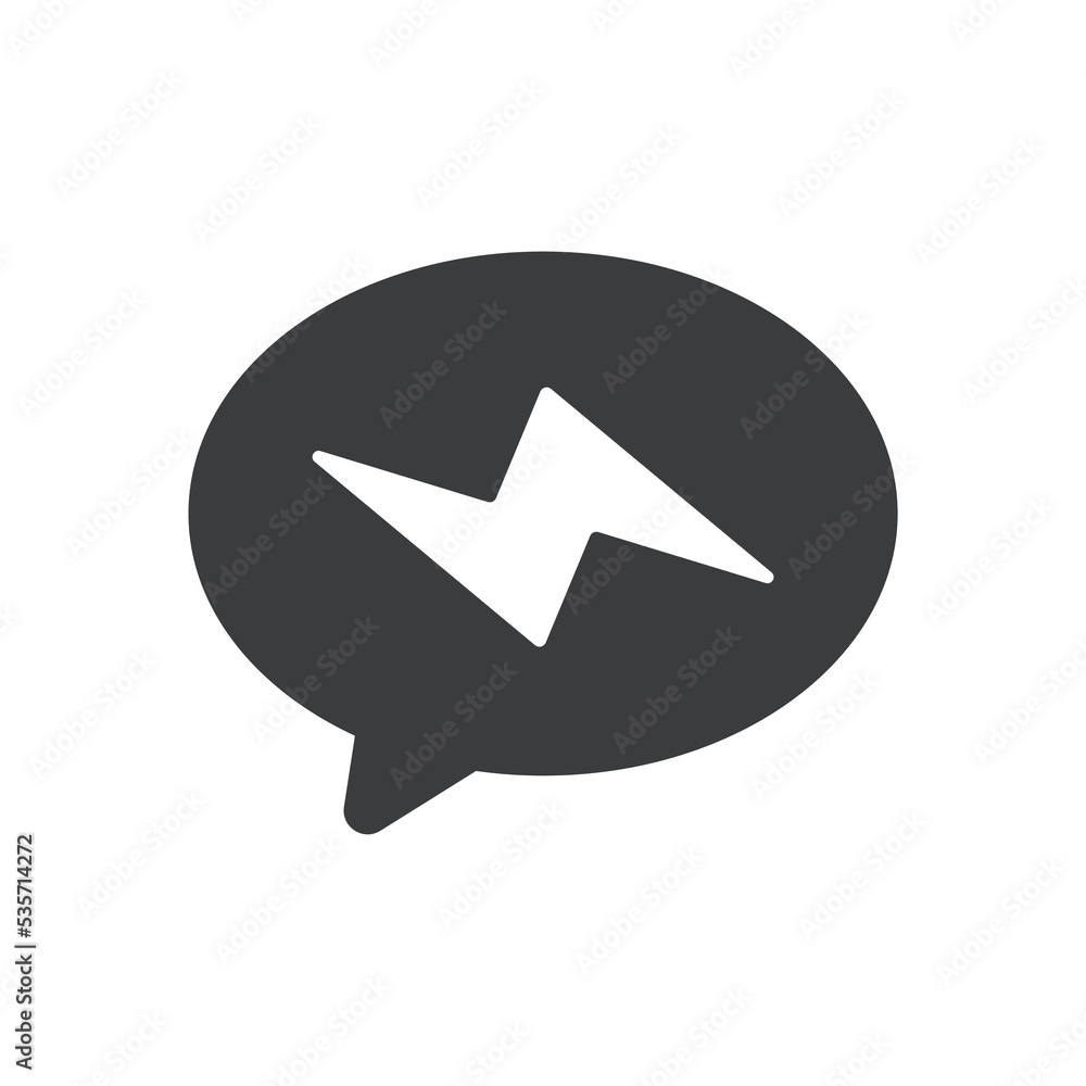Lightning Bolt Chat Message Flat Vector Icon Lightning Bolt Chat Message Flat Vector Icon