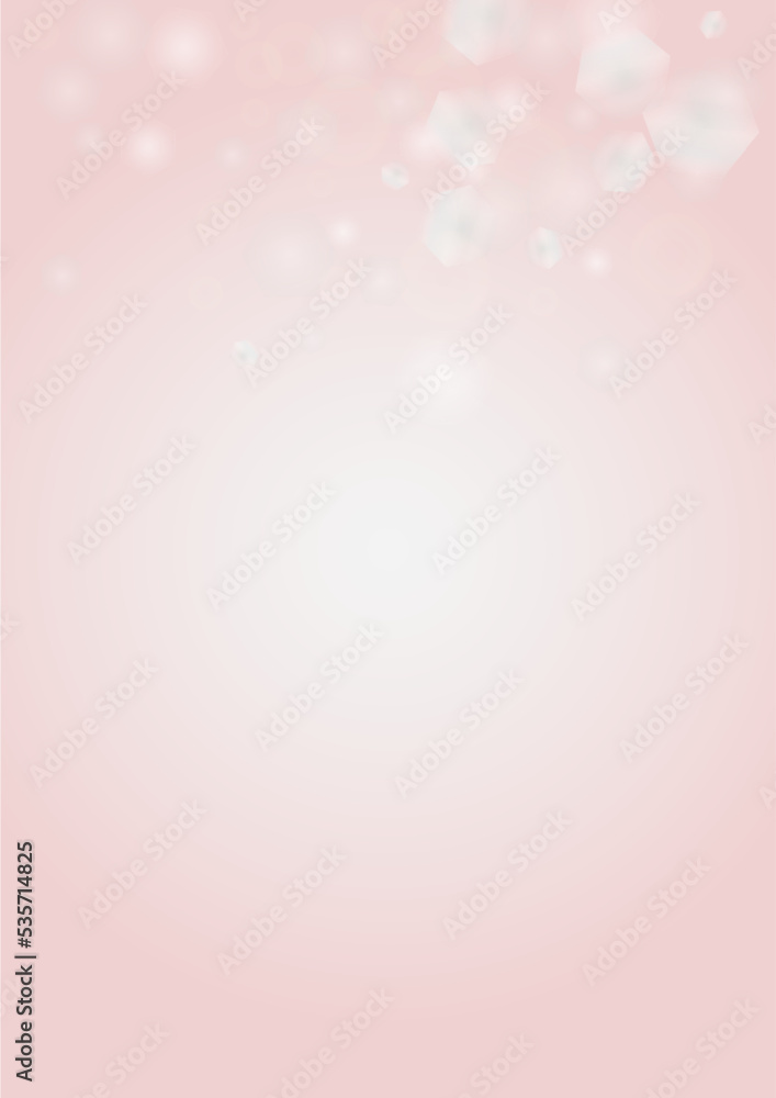 Abstract Vector Pink Background with Silver and White Light Spots. Magic Shiny Pastel Print. Baby Print. Romantic Bokeh Blurred Page Design for St' Valentines Day.  Gentle Stardust Pattern..