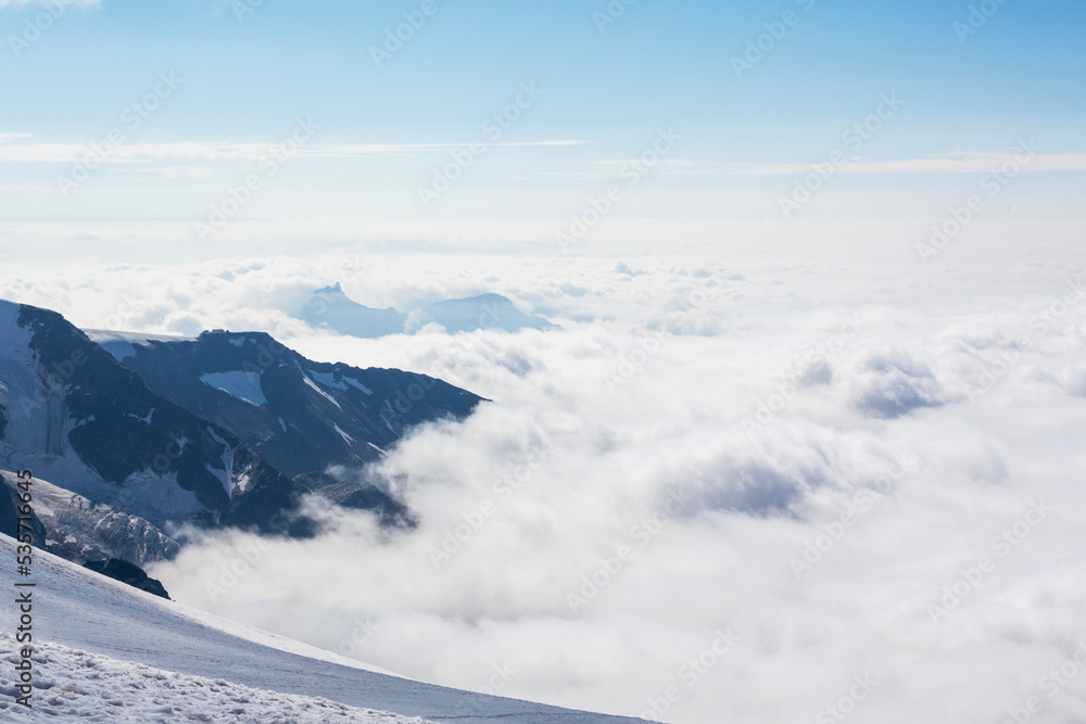 Beautiful landscape in the Swiss Alps in winter, horizontal