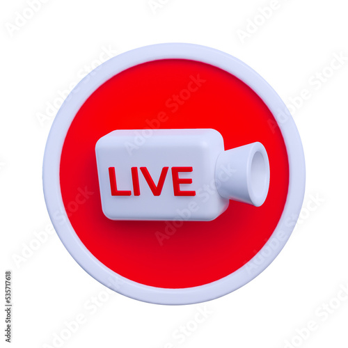 Live streaming 3d illustration icon