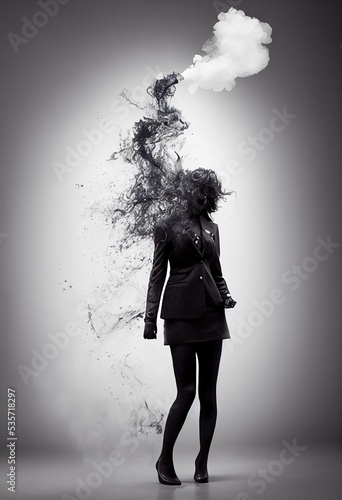 Businesswoman with burnout