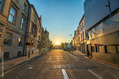Broad street architecture at sunrise in Oxford. England © Pawel Pajor