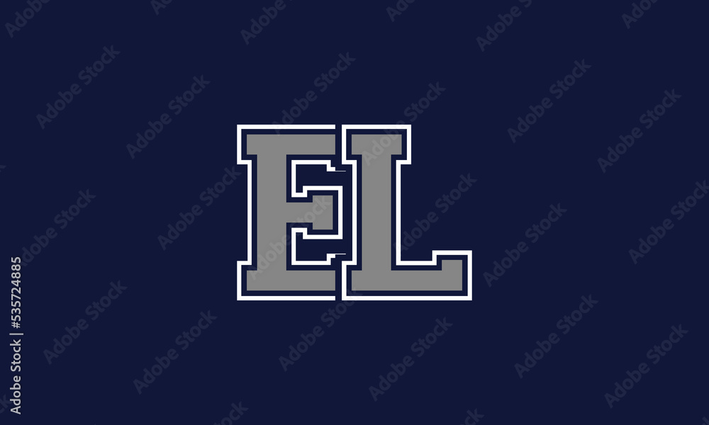 Alphabet letter icon logo EL