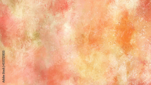 ピンク、オレンジのラフなペイント背景。テクスチャ © comawari