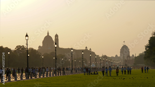 indian parliament building in evening HD photo