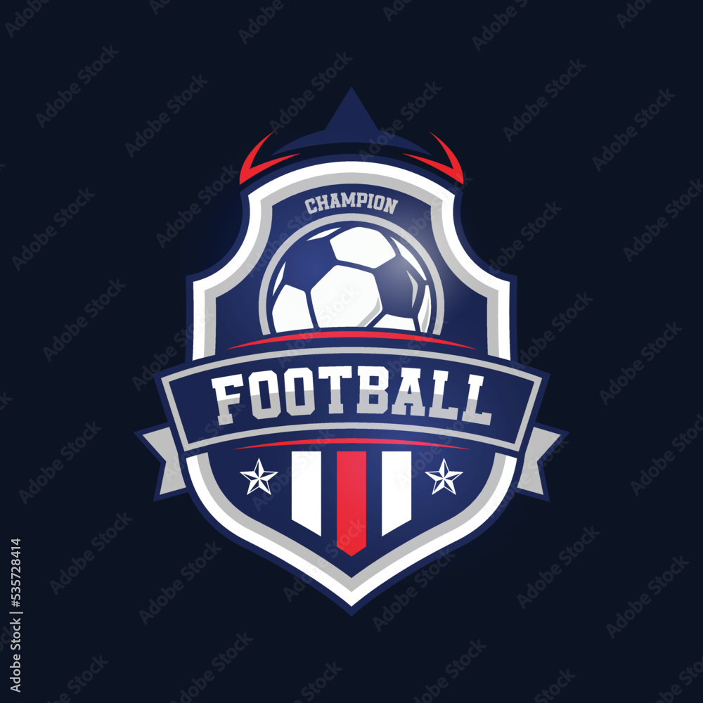 Fototapeta premium Soccer Football Badge Logo Design Templates | Sport Team Identity Vector Illustrations isolated Background