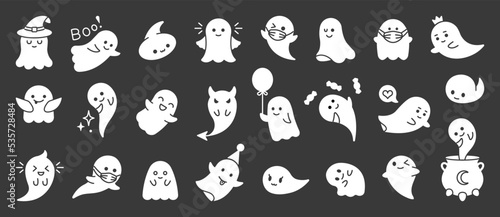 Halloween ghost character. Vector cute ghost clip art