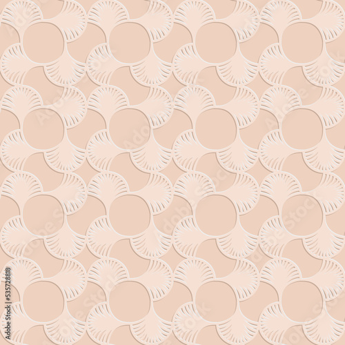 Beige seamless pattern, monochrome arabesque ornate arabic background vector illustration