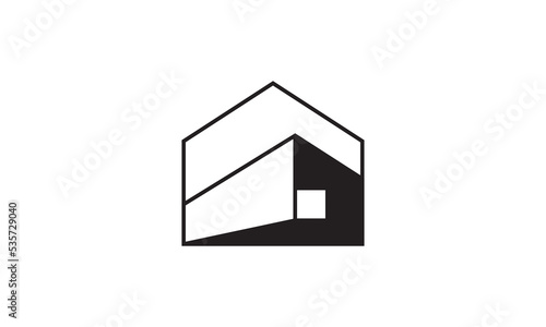 minimalist interior furniture home logo. perfect for property, real estate, business etc.