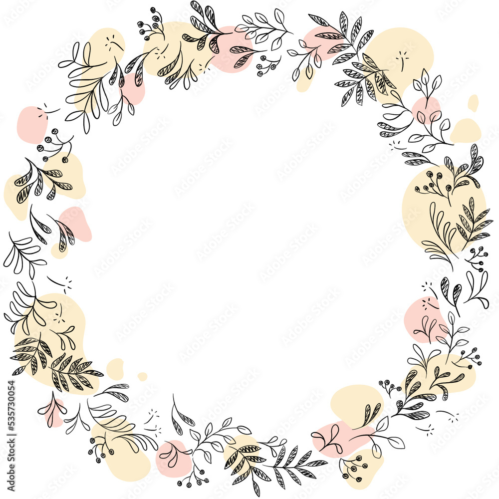 floral wreath soft pink- frame JPEG
