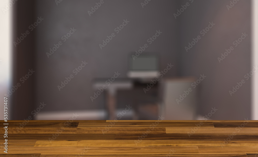 Modern meeting room. 3D rendering.. Background with empty wooden table. Flooring. Modern meeting room. 3D rendering.. Background with empty wooden table. Flooring.
