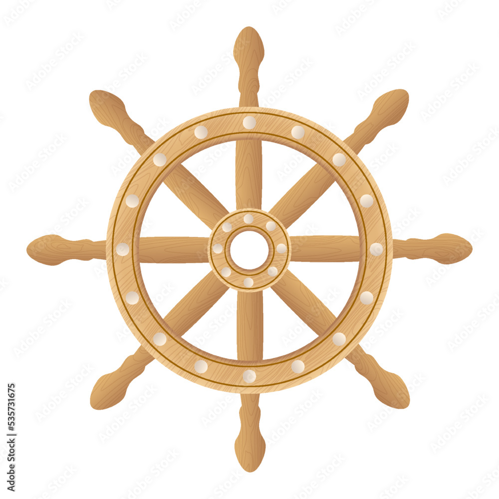 Vector illustration. Ship steering wheel Illustration. 

