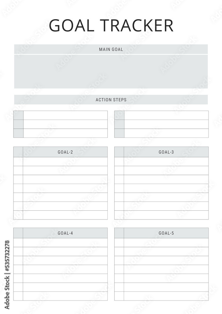 Creative Goal Tracker Template Creative Goal Tracker Template