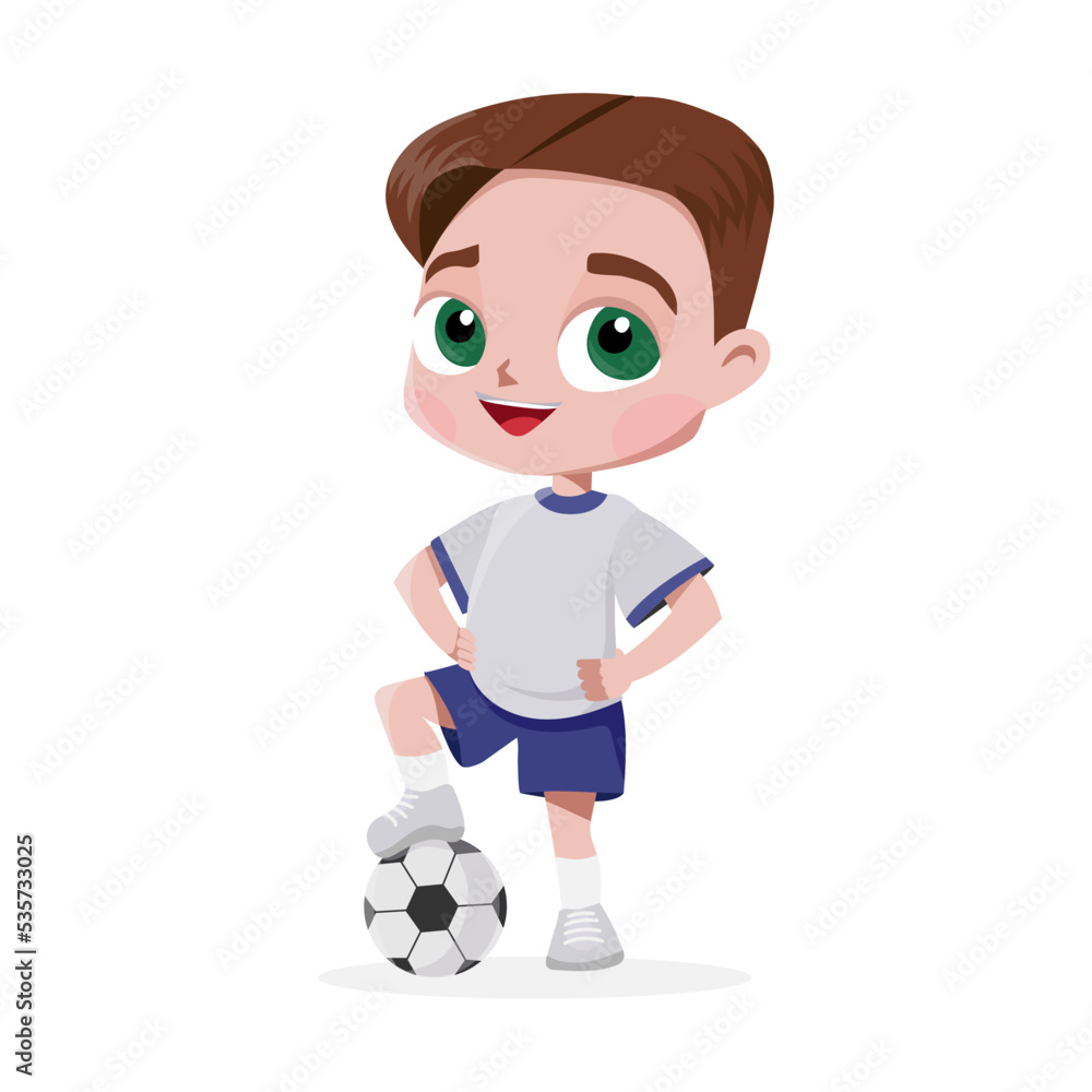 football boy on the white background