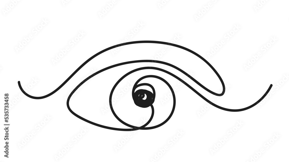 Eye vector illustration- One line art drawing Eye vector illustration- One line art drawing